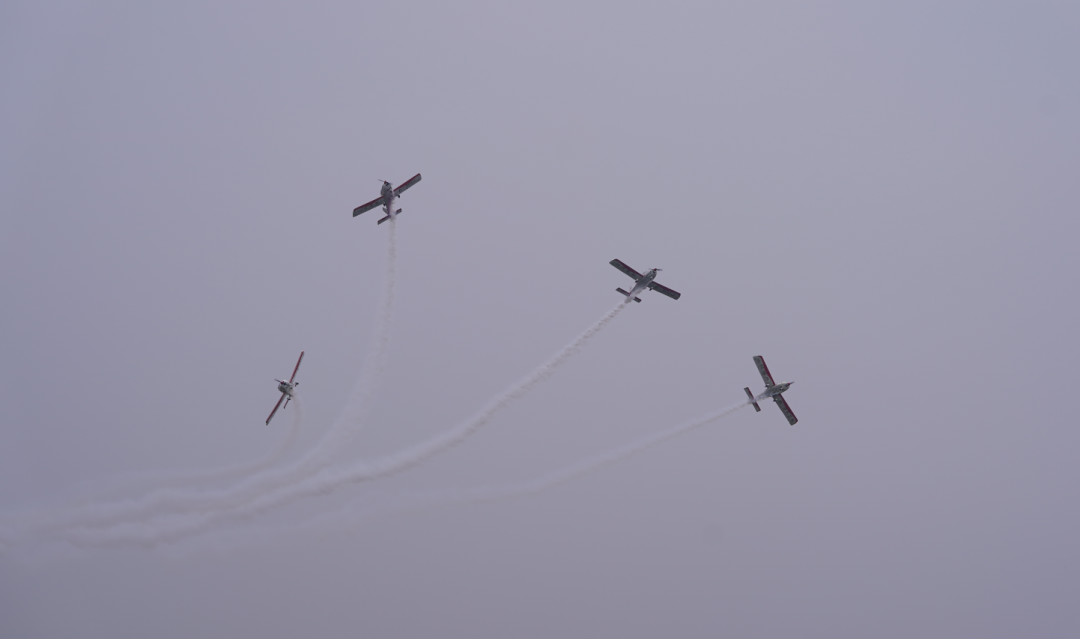 龙8头号玩家四机航行编队惊艳尧城（太原）国际通用航空航行大会